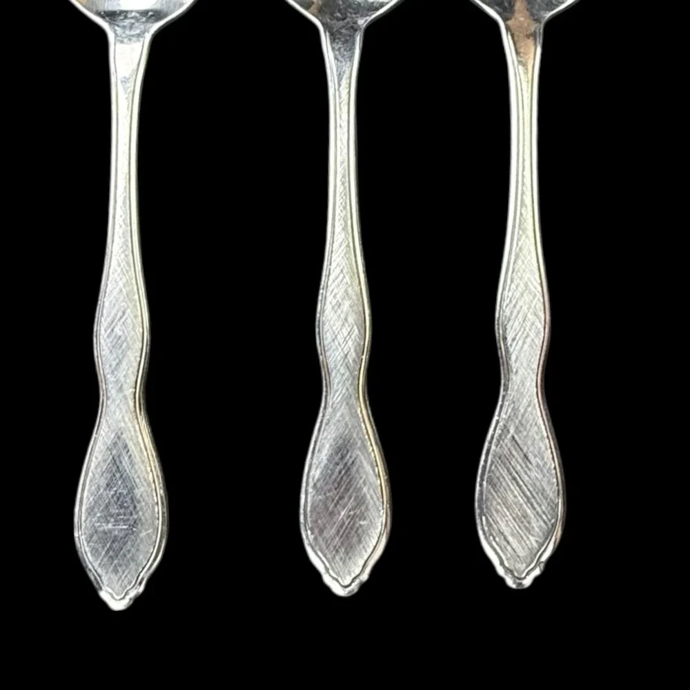 Oneida Ltd 1881 Rogers Stainless Twilight Glossy Satin TeaSpoons Set of 3‎